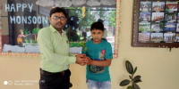 Student of Std- 4,Sabuj Roy is imparting a flower plant to school on his birthday.
WISH YOU A HAPPY BIRTHDAY